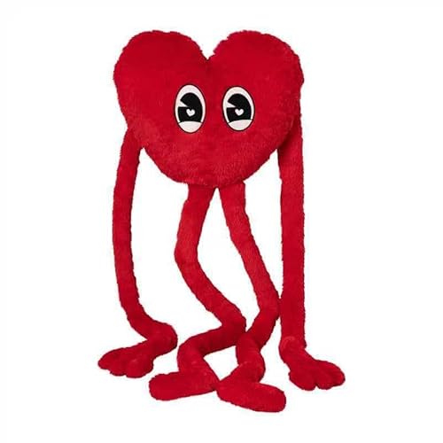 Bidobibo Valentines Day Heart Shaped Pillows, Valentine Throw Pillows Stuffed Animal Plush, Cute Fur Love Pillow for Room Decor, Birthday, Gifts (Red)