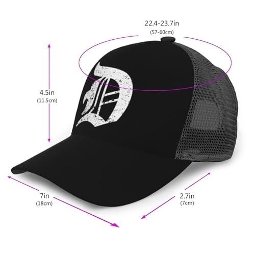 Detroit-5 Mesh Baseball Cap - Classic Adjustable Peaked Cap, Trucker Hat for Men and Women3