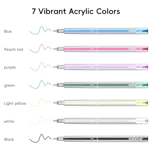 Image of 0.8mm Acrylic Gel Pen Set, Compatible with Cricut Maker 3 /Maker 4 /Maker /Explore 3 /4 /5 /Air 2 /Air, 7 Pack Medium Point Pens for Writing, Drawing, DIY Crafts