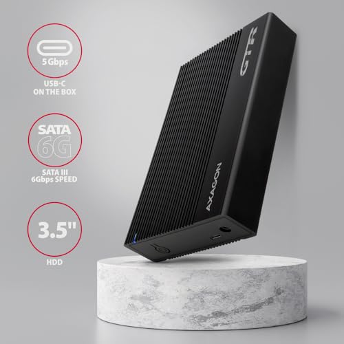 Carcasa externa AXAGON EE35-GTR USB-C 3.2 Gen 1 SATA 6G 3.5" negro miniatura 2