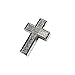 Chaplain Silver Finish Cross Lapel Pin - Religious Christian Latin Ornate Official Brooch (Silver)