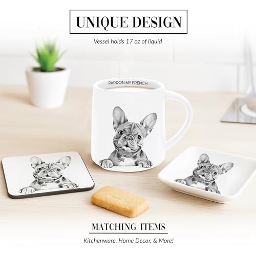 Taza de cerámica Pavilion Gift Company 17 oz blanco miniatura 4