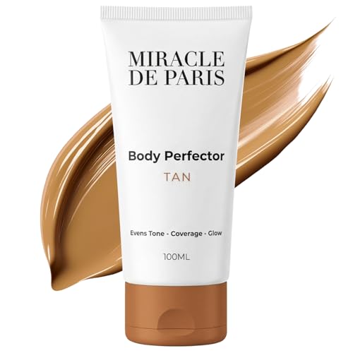 Miracle de Paris Body Coverage Perfector Tattoo Cover Up Makeup Waterproof Body Foundation & Leg Makeup Transfer-Resistant Body Concealer for Legs Scars & Uneven Skin Tone 3.38 fl oz Tan