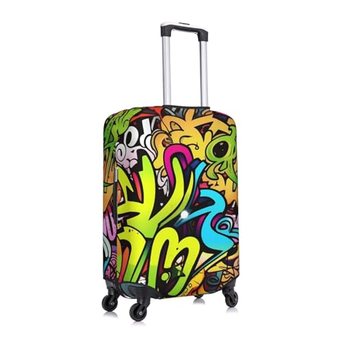 Graffiti Drawing Luggage Cover for Suitcase Tsa Approved, Washable Suitcase Protector Fits 18-32 Inch Anti-scratch Suitcase Cover Carry on Luggage Sleeve Travel Baggage Cover3
