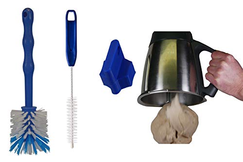 HG Verlag BT Juego Solucionador de masa +  Cepillos Ideal para Thermomix TM5 + TM31 y licuadora ollas etc. (3 x Azul)