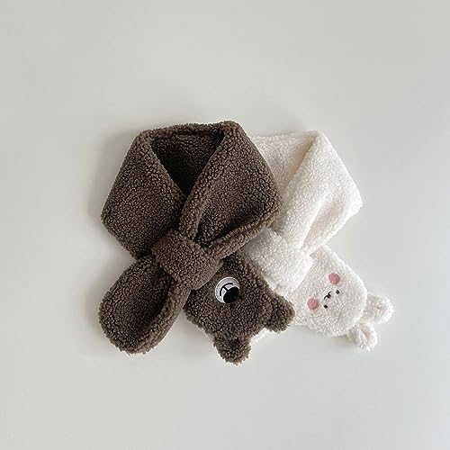 2T+ Children's Long Muffler With Adorable Bear Design Cartoon Animal Pattern Neck Scarf For Outdoor Activities 7