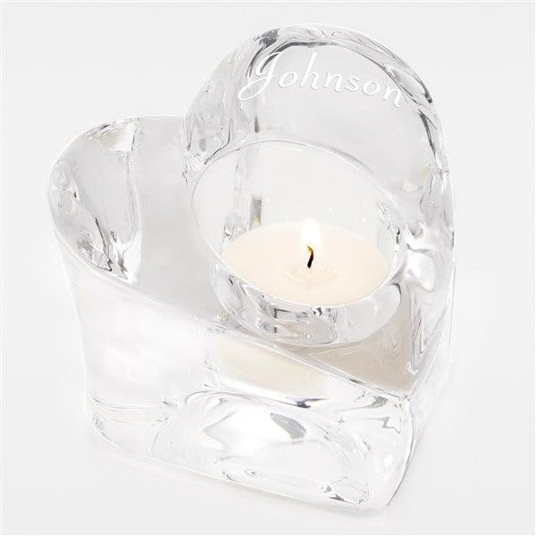 Personalization Universe Engraved Wedding Orrefors Crystal Heart Votive