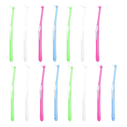 12 cepillos de dientes pequeños de colores para dientes del juicio, cepillo de dientes de un solo mechón, adecuado para aparatos ortopédicos, limpieza de muelas del juicio y cuidado profundo de encías