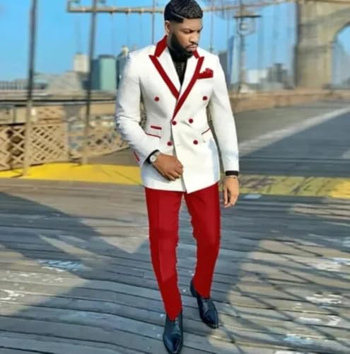 Mens Suits 2 Piece Tuxedo for Men Groomsmen Fashion Waistcoat Party Jacket Fit Blazer Suit4