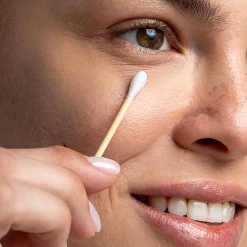 Image of Cliganic Organic Cotton Swabs, 1500 Count - 100% Pure Natural Cotton, Chlorine-Free Hypoallergenic, Soft, Gentle & Absorbent Buds