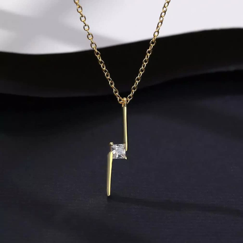 Collana con Ciondolo a Catena in Argento Sterling Collana con Lettera Quadrata in zirconi cubici per Donna Regali di Natale
