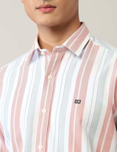 Image of Arrow Sports Men's Vertical Striped Slim Fit Shirt