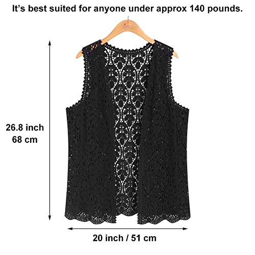 Image of Women's Sleeveless Open Front Cardigan Vest Lightweight Cool Crochet Cardigans for Women