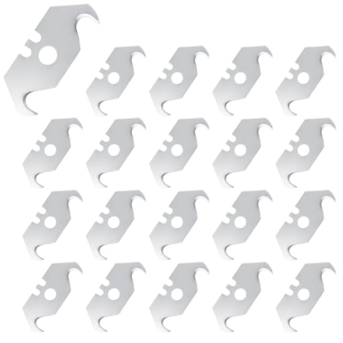 20 Pièces Lames à Crochets Lame de Cutter, Lame Croche pour Cuter de Rechange Haute Qualité pour Découpe Précise de Tous Matériaux, Avec Rangement en...