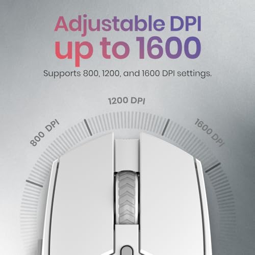 Image of Portronics Toad 36 Wireless Mouse, 2.4GHz, Rechargeable, 6 Buttons, 1600 DPI, Ergonomic Thumb Support, Universal Compatibilty, Built-in-Battery, for Windows /Mac /Android /iOS(White)