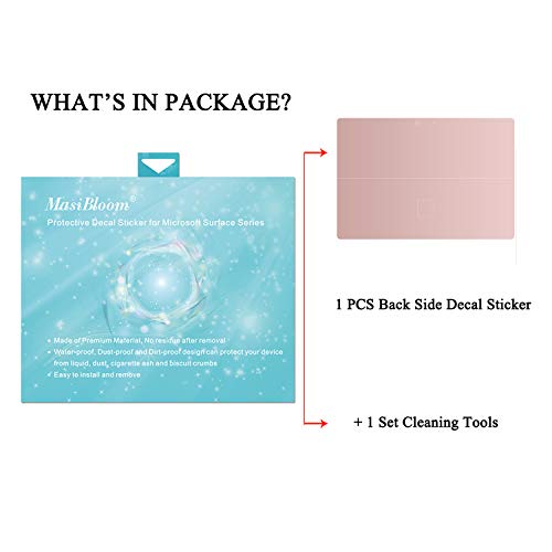 Masibloom® Tablet Decal Sticker Cover Skin For 12.3 Inch Microsoft Surface Pro 7 & Pro 7 Plus & Pro 7+ Lte (2020 Released) Anti-Scratch Vinyl Protective Cover Skin (Rose Gold) #TOP6