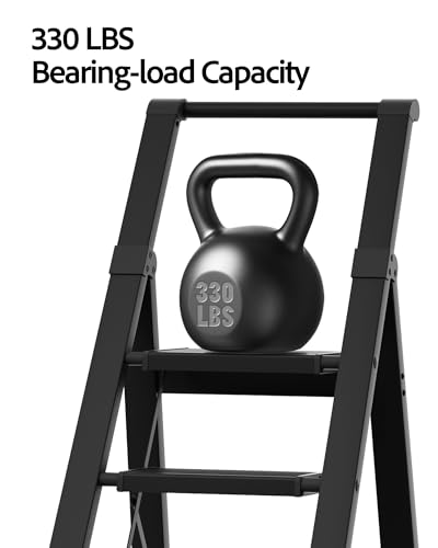 5 Step Ladder Foldable, Lightweight Aluminum Step Stool - Image 4