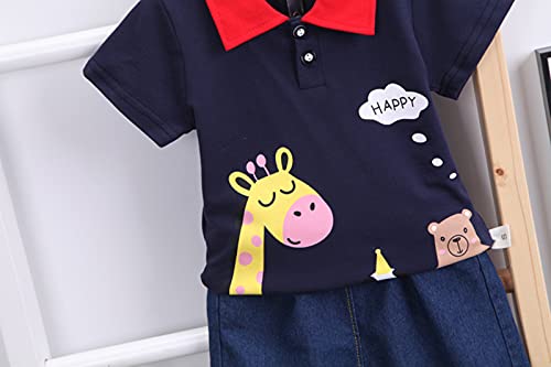 Conjunto de 3 peças para meninos recém-nascidos, shorts jeans e shorts, Preto, 12-18 Meses