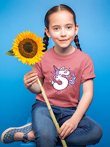 Image of Unicorn 5th Birthday Shirt Outfit for Girls 5 Year Old Fifth Birthday Five Tshirt