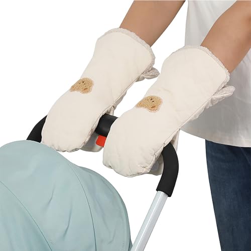 Supoion Manoplas resistentes al viento para cochecito, guantes calentadores de manos para clima frío, a prueba de salpicaduras