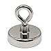 CMS MAGNETICS - (250-Pound Pull Force) 61mm Diameter Neodymium Cup Magnet with Eye Bolt | Strong, Stainless Steel | Fishing Magnet, Lifting, Science, Research, DYI