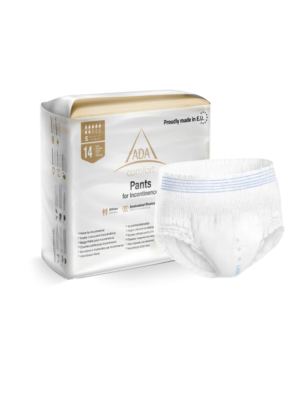ADA Confort | Braga-Pañal de Incontinencia para Adultos, Absorbentes y elástico Elásticas, protección, antiolor, antifugas para Hombres y Mujeres | Talla S, 14 unidades (1 embalaje) (Small)