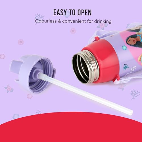 Image of CELLO Kidzbee Era 600 Insulated Kids Water Bottle 520 ml, Lavender | 3D Touch & Feel Dream Weavers Design One Hand Grip Lightweight Leakproof Easy Sip Flip Cap Insulated Water Bottle for School Kids