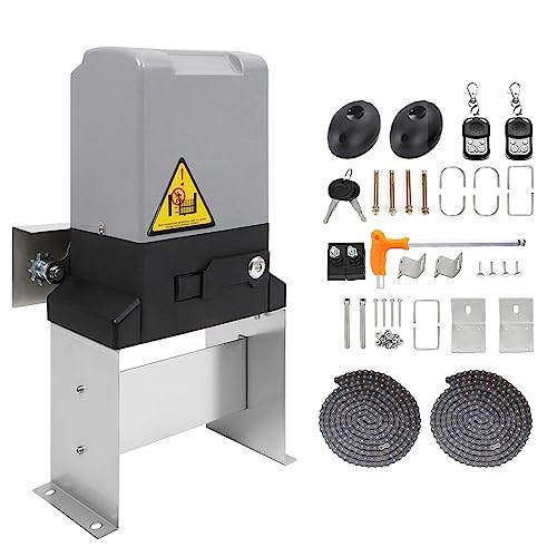 Automatic Sliding Gate Opener kit,750W Electric Rolling Driveway Slide Gate Motor,4000lb Complete Gate Openers Hardware Security System Kit with 2 Remote Controls for Sliding Gate Up to 100ft
