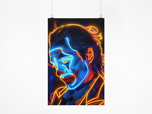 Tableau mural d'art Le Joker néon - Poster déco de haute précision