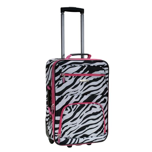 Image of Rockland Fashion Softside Upright Luggage Set, Pink Zebra, 2-Piece (14 /19)