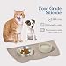 OHMO Napfunterlage für Kleine Hunde und Katze, 46x25cm, Unterlage für Katzennapf, rutschfeste Futterunterlage aus Silikon, Wasserdicht, Beige