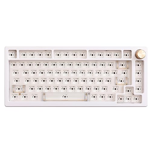 GK GAMAKAY SN75 75% Mechanical Keyboard Kit, VIA Programmable Hot Swap Tri-Mode Bluetooth/Type-C/2.4G Wireless RGB Customized Keyboard Kit, PCB Mounting Plate EVA Sound Insulation Mat (White)