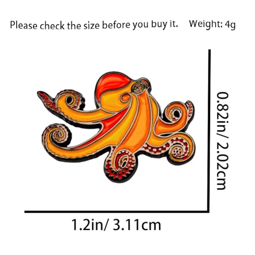 Image of Enamel Pin,Cute Cartoon Octopus Lapel Pin,Novelty Marine Life Brooch,Gift For Teens Students Seafood Lovers Friends,DIY Decor,Denim Jacket Canvas Bag Backpack Shirt Hat Accessory
