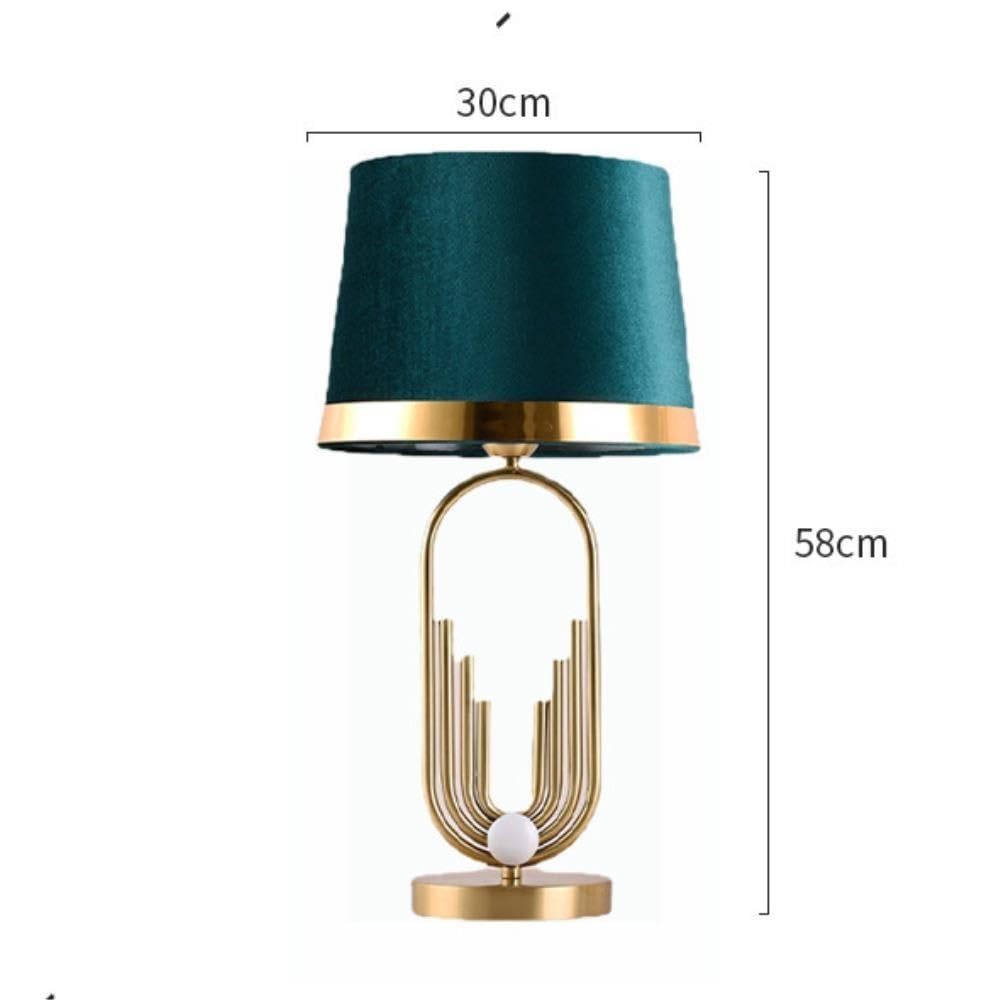 Lampada di lusso postmoderna, luce notturna ambientale sul | Lusso post moderno, base in metallo, paralume in tessuto, dimmerabile, luce ambientale(Green)