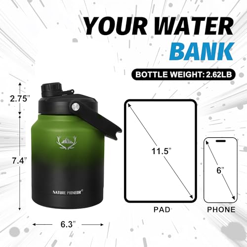 Image of NATURE PIONEOR 84 oz Insulated Water Bottle Jug with Carrier Bag