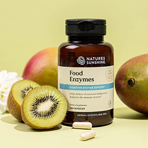 Nature's Sunshine Digestive Enzymes - Powerful Proprietary Blend For Digestive Health To Break Down Fats, Carbs, Protein - 60 Servings (120 Capsules) Made In The Usa #TOP1