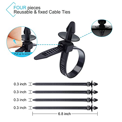 300 Pcs Car Push Retainer Clips & Auto Fasteners Assortment -12 Most Popular Sizes Nylon Bumper Fender Rivets With 4 Cable Ties And Fasteners Remover For Toyota Honda Mazda #TOP4