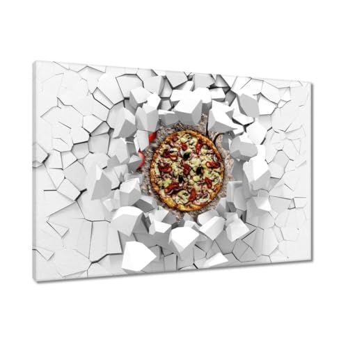 Peinture imprimée sur toile Tasty Pizza 120 x 80 cm pour cuisine