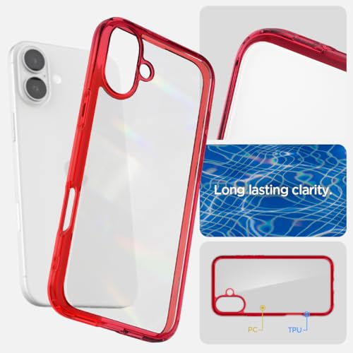 Image of Spigen for iPhone 16 Case, Ultra Hybrid [No Magnet Ring][Anti-Yellowing] - Red Crystal