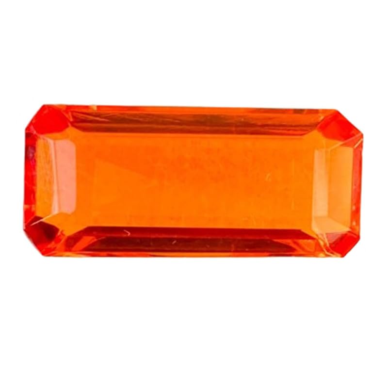 Saphir orange naturel taille émeraude 19x8mm pour création de bague et bijou unique