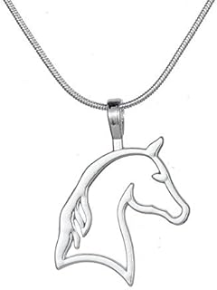 Collar con colgante de cabeza de caballo recortado, ideal para regalo de cumpleaños de chicas y adolescentes vaqueras o jinetes ecuestre, ideal para regalo de cumpleaños