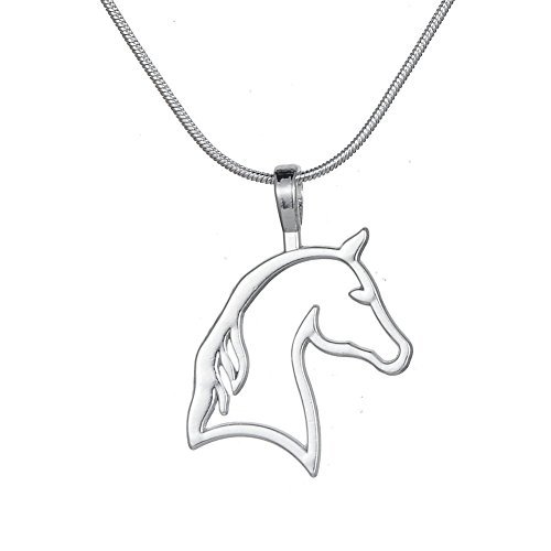 My Shape Collar con colgante de cabeza de caballo recortado, ideal para regalo de cumpleaños de chicas y adolescentes vaqueras o jinetes ecuestre, ideal para regalo de cumpleaños