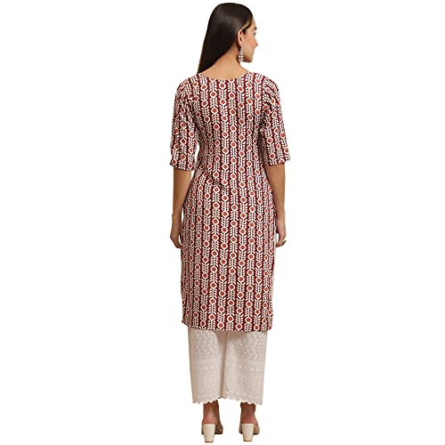 Image of Pinkmint Women's Crepe Floral Regular Kurta
