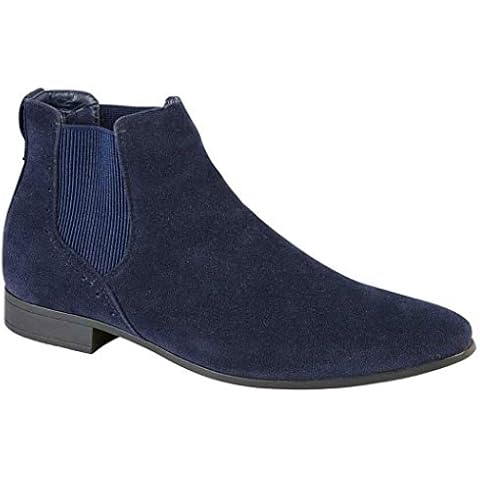 Foster Footwear Mens Kanye Charles Southwell Faux Suede Chelsea Gusset Italian Style Fashion Dealer Ankle Boots Size 7-12 (8 UK, Navy.) Cover