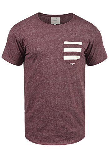 Redefined Rebel Maxton Herren T-Shirt Kurzarm Shirt Mit Rundhalsausschnitt, Größe:M, Farbe:Bordeaux