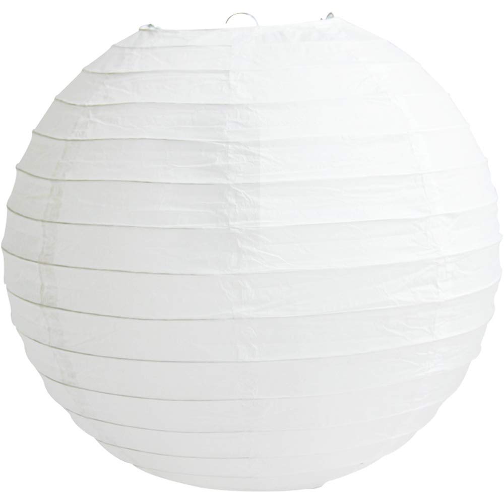 Time to Sparkle 5 Pack Tissue Paper Round Lanterns LampShade Lamp Shade Wedding Birthday Party Decoration | White, 30"(75cm) | — view 2