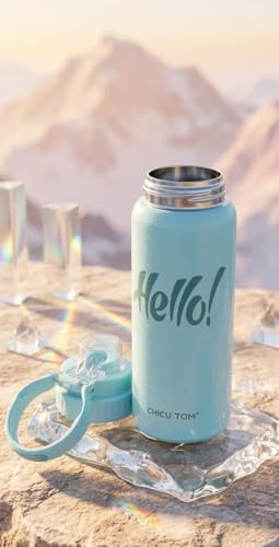 Image of Water Bottle with Straw Lid | Leakproof BPA Free Sipper Bottle for Girls and Boys | Reusable Drinking Bottle for School, Gym & Travel (600ml) (Mint Green)