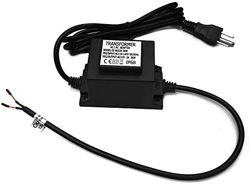 Waterproof 12V AC Transformer 3A 36W,110V-120V to 12V AC LED Power Supply, Voltage Converter LED Driver,Adapter for Outdoor Landscape Lighting/Swimming Pool Light (36 Watts)