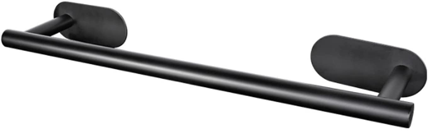 Barre Porte-Serviettes adhésive Murale pour Salle de Bain ou Cuisine, sans perçage, Support de Suspension en Acier Inoxydable (Noir)