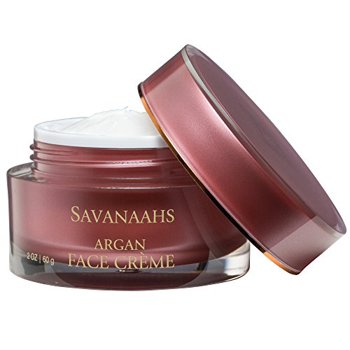 Savanaahs Argan Face Cream- Large 2 OZ / 60g Jar - Luxuriously Rich & Light Creme - Fast Absorbing Soft & Silky Creme 